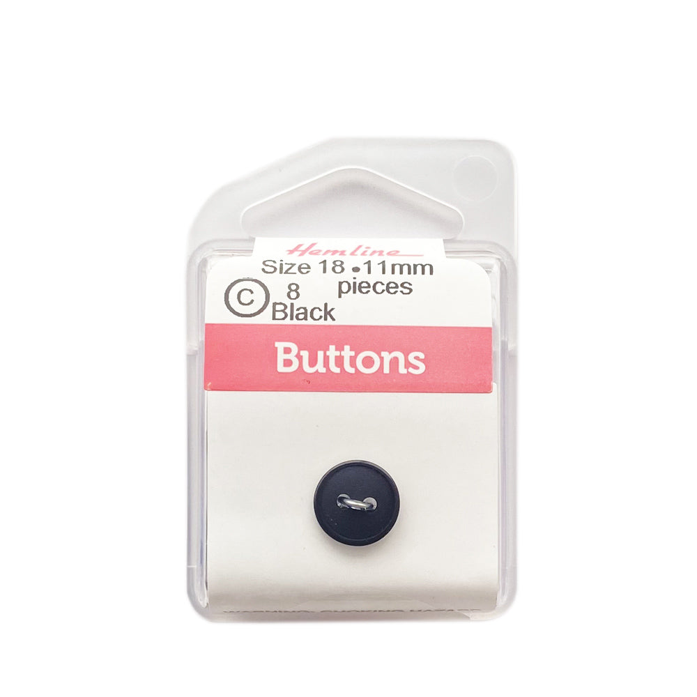 Botón Plástico Redondo Negro