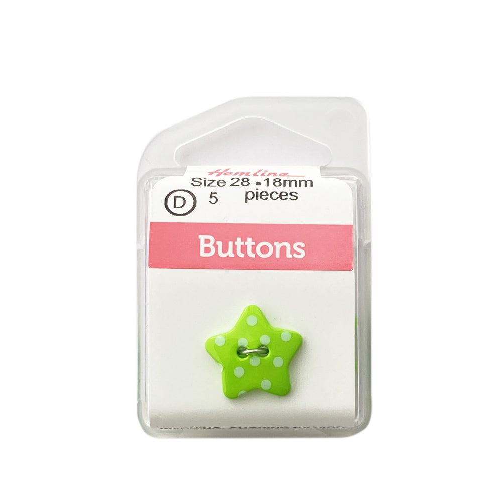 Botón Plástico Estrella Verde