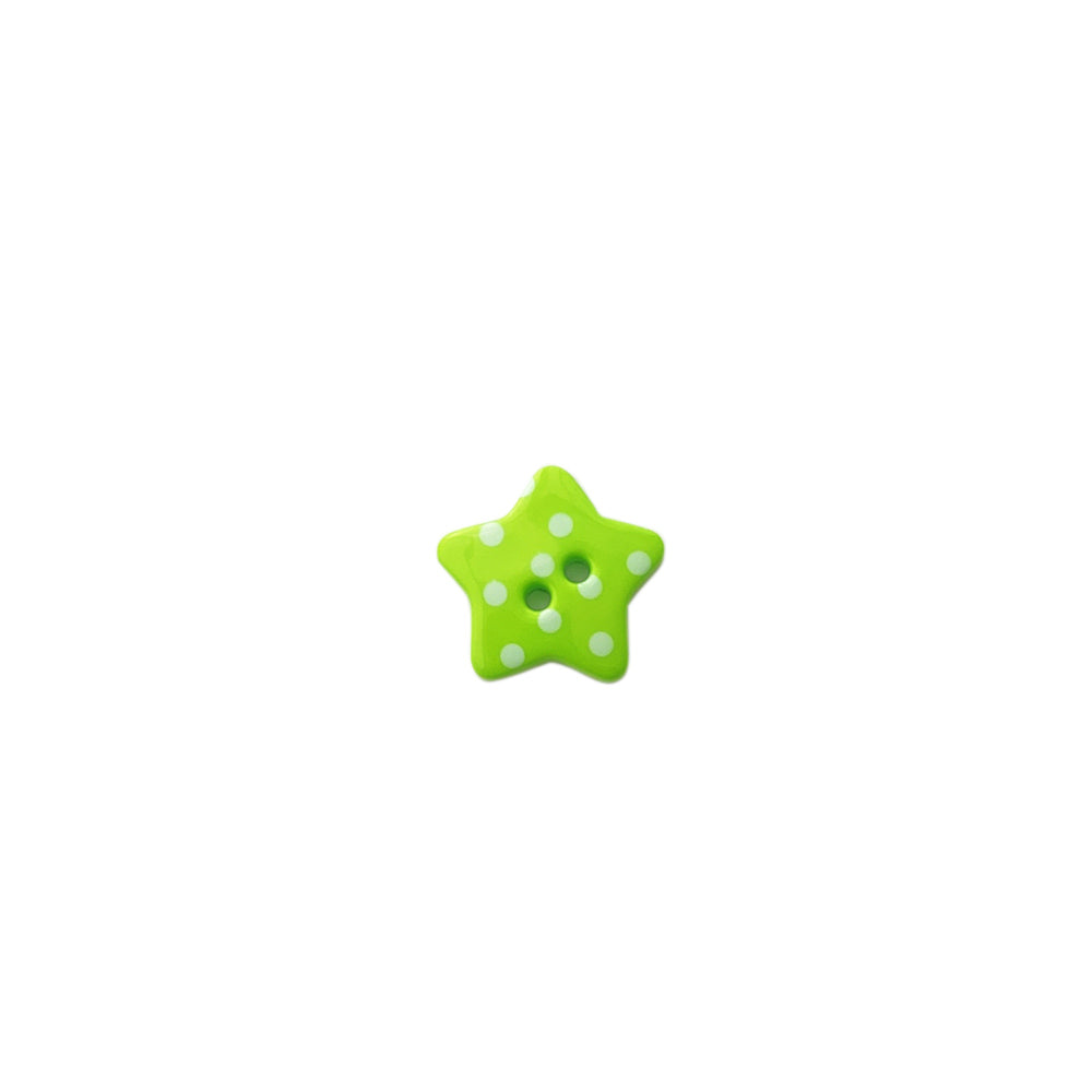 Botón Plástico Estrella Verde