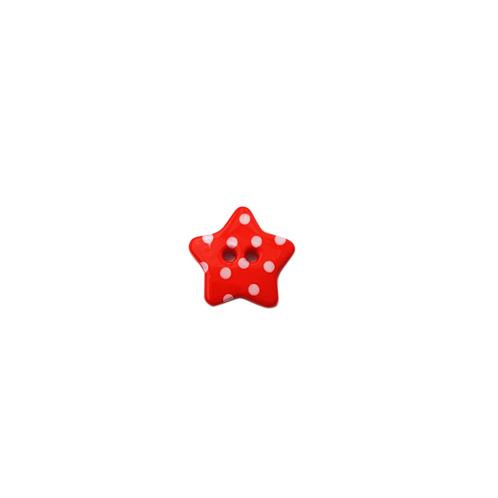 Botón Plástico Estrella Rojo