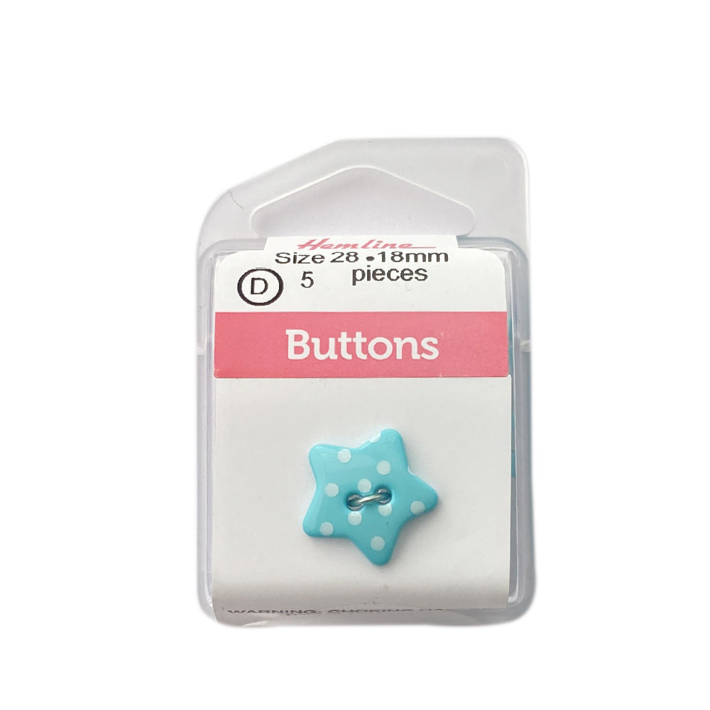 Botón Plástico Estrella Turquesa
