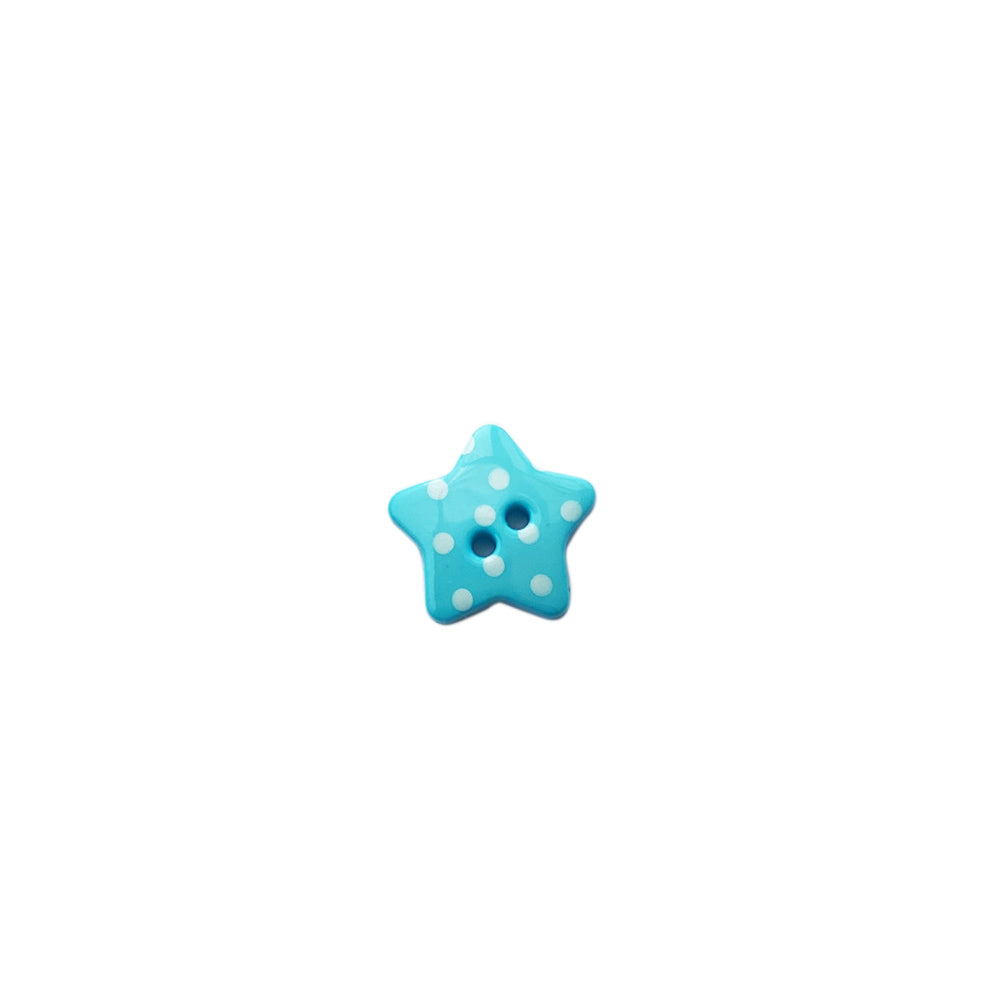 Botón Plástico Estrella Turquesa