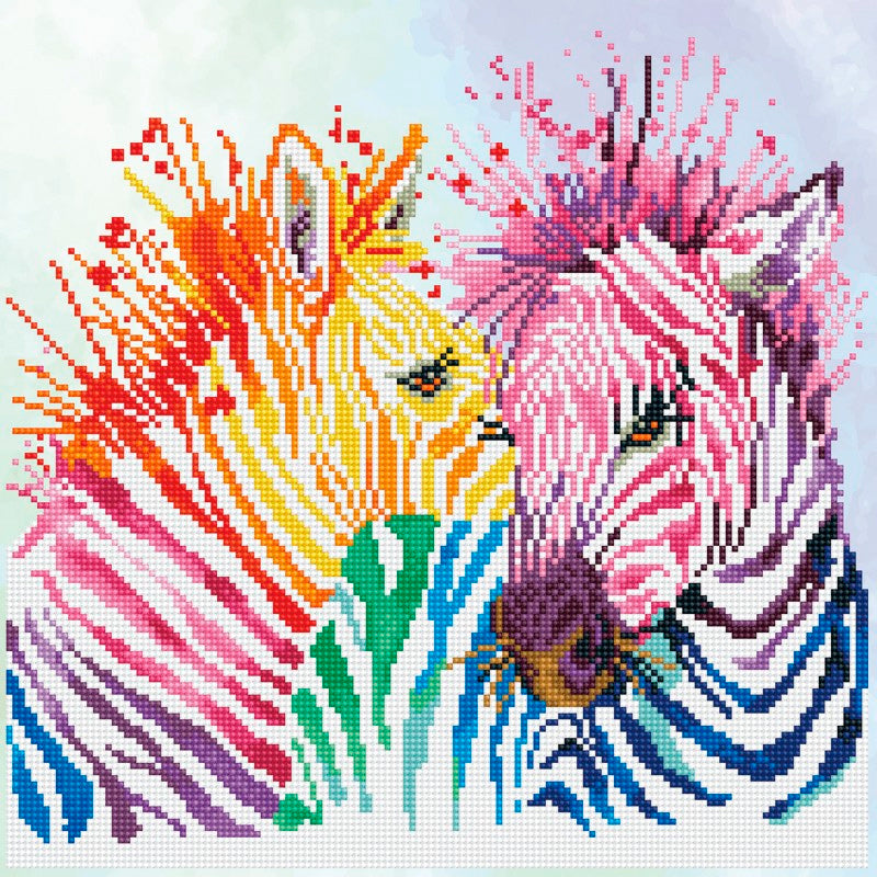 Cuadro Rainbow Zebras - Diamond Dotz - Revesderecho