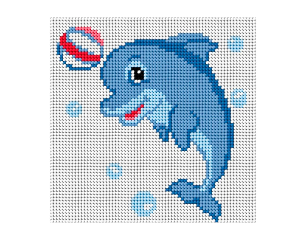 Kit de Esterilla para Bordar Delfín 15x15 Ariadna