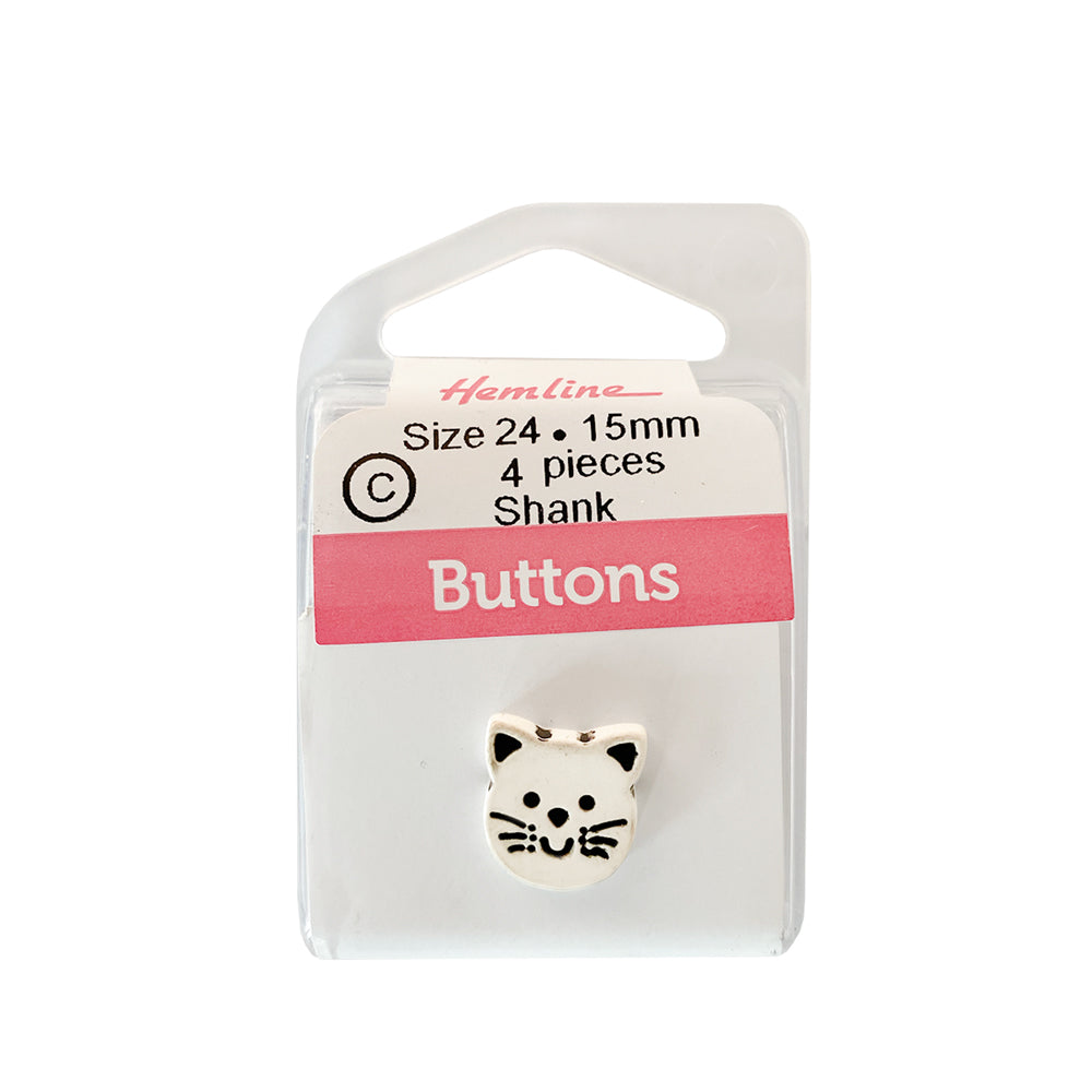 Botón Plástico Gato 24MM 4UN