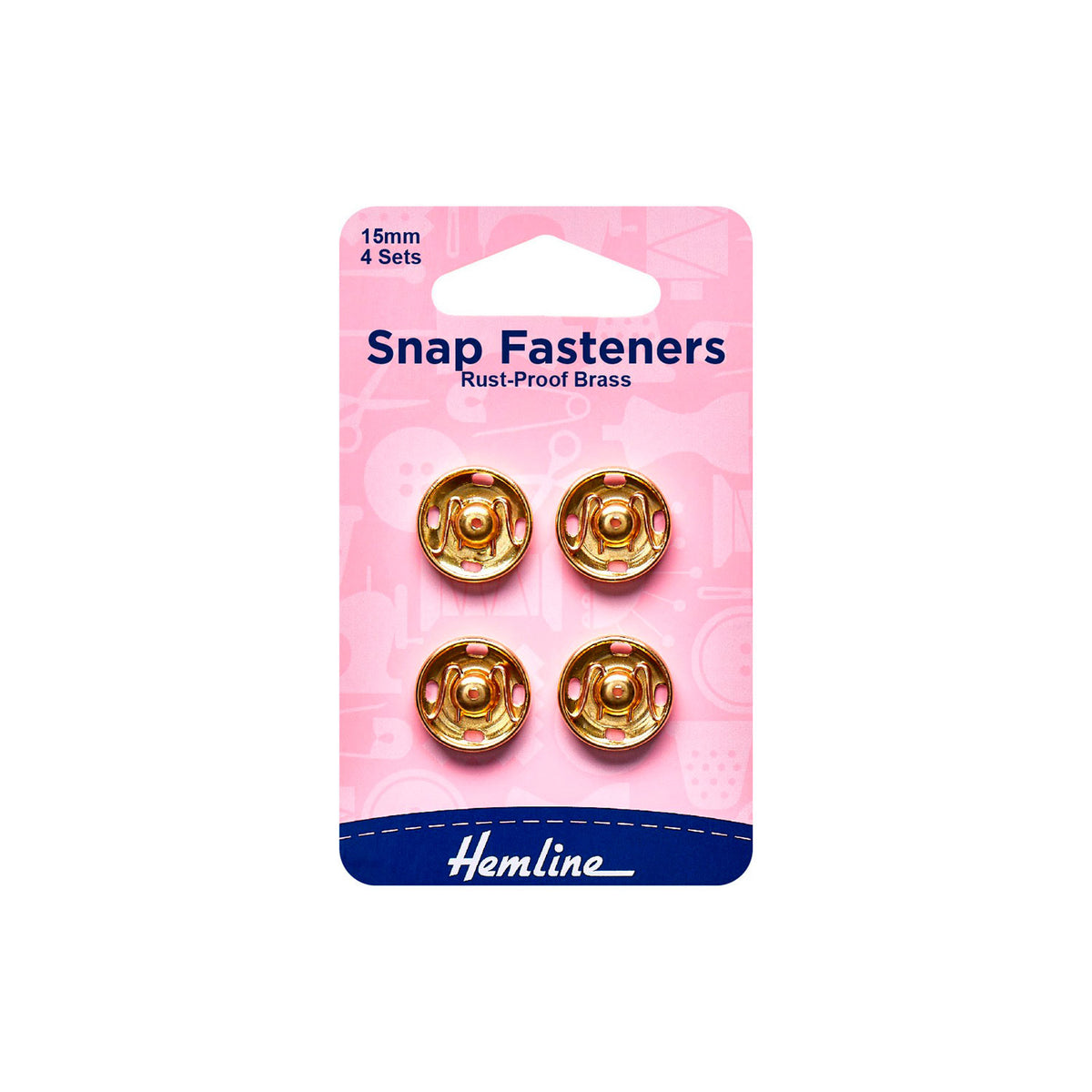 Broches a Presión Gold 15mm 4un Hemline