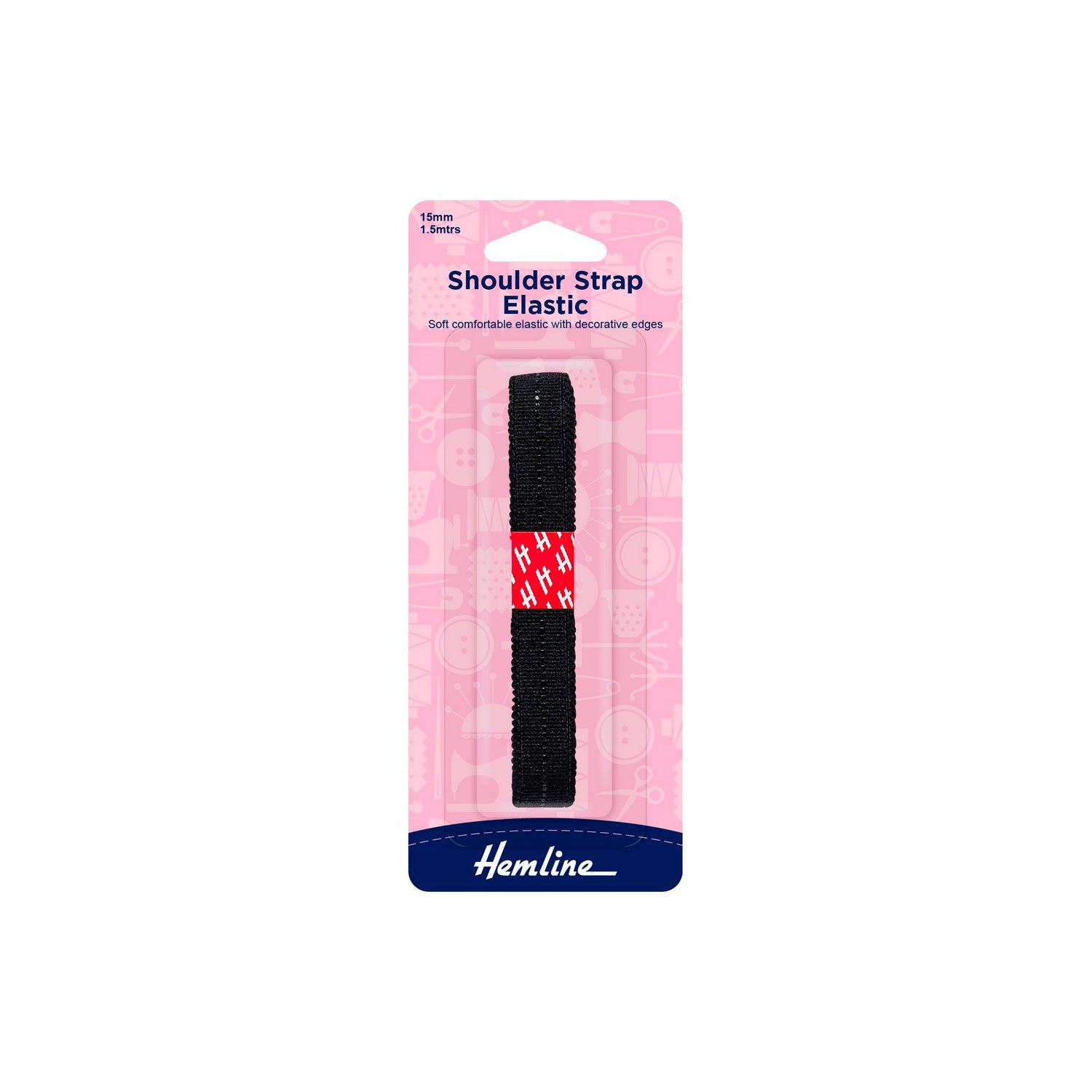 Elástico Bretel Negro 15mm 1.5m Hemline