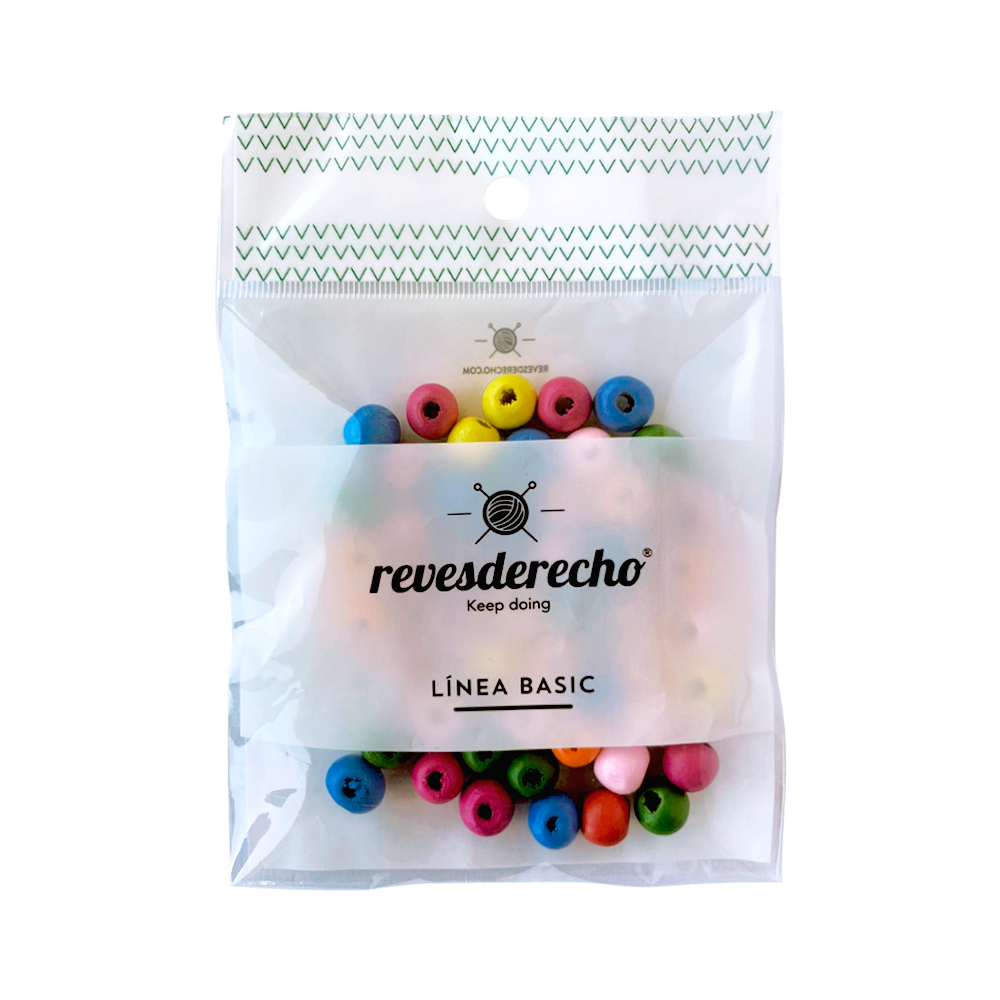 Cuenta Madera Circular Colores 16mm 40un - Revesderecho