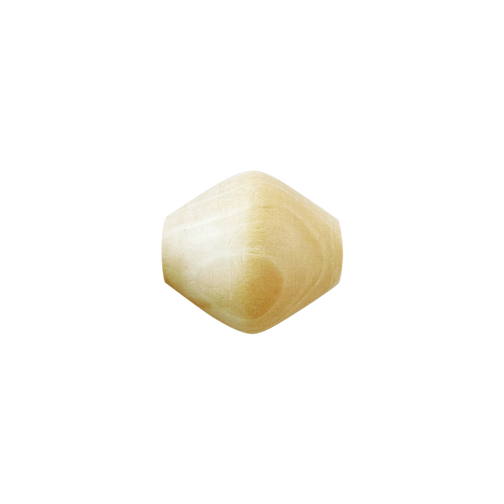 Cuenta Madera Rombo Natural 30mm 6UN