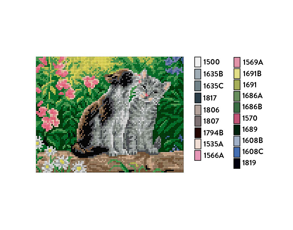 Kit de Esterilla para Bordar Gatitos 18x24 Ariadna