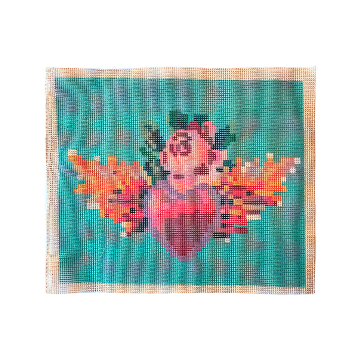 Esterilla Corazón Llamas Grande 50x60 I. Jullian