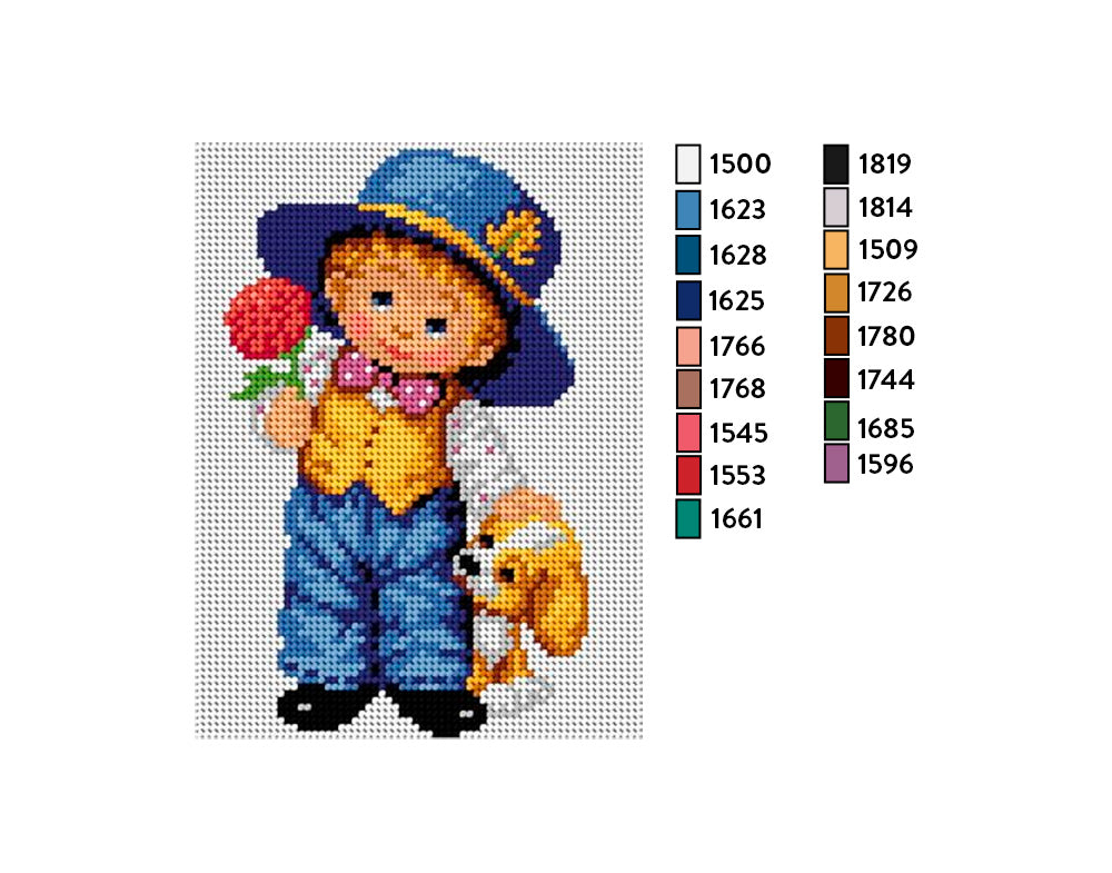 Kit de Esterilla para Bordar 15x20 Niño Ariadna