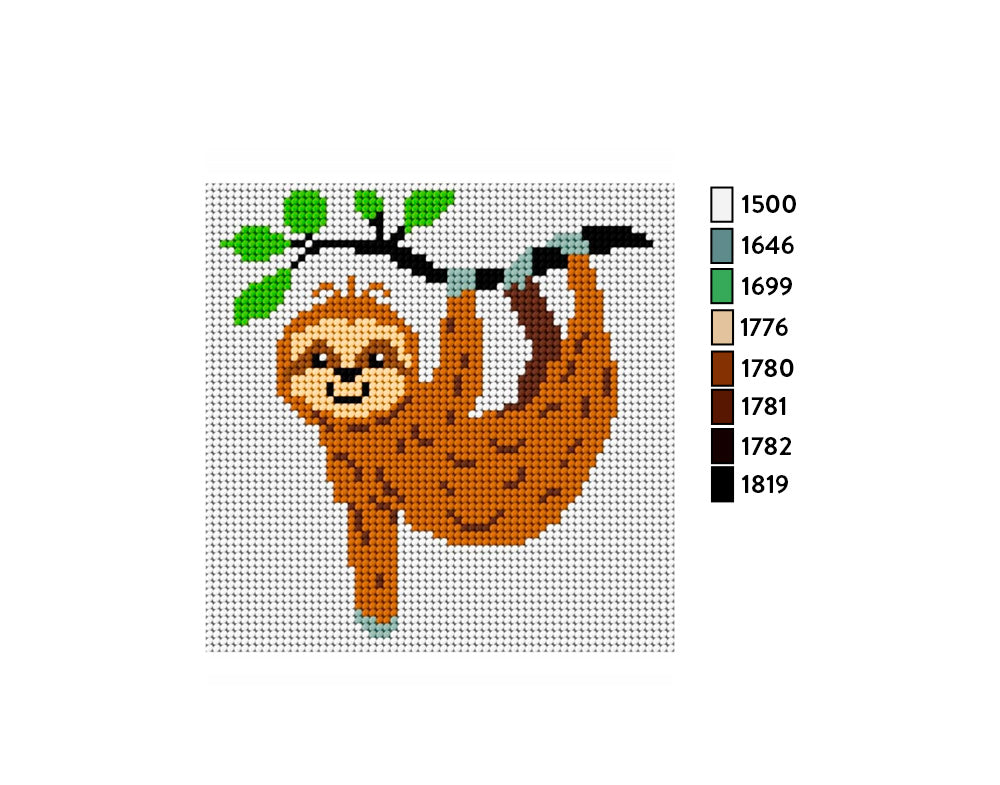 Kit de Esterilla para Bordar Peresozo 15x15 Ariadna